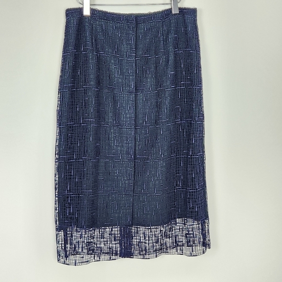 Grey Jason Wu Blue Lace Midi Pencil Skirt GF160813D3 Sz 6 - Picture 7 of 9